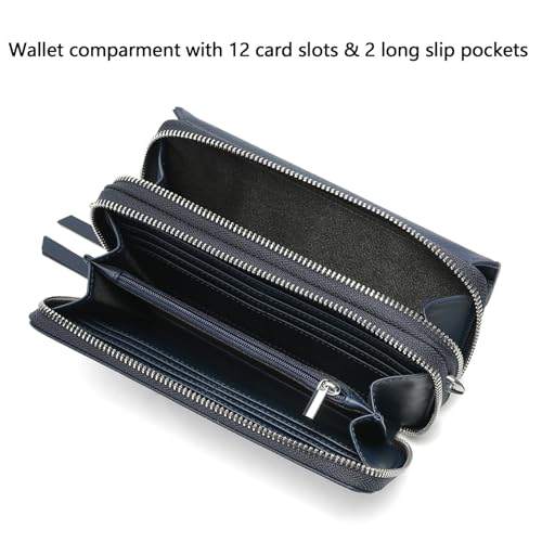 Image of Lanyani RFID Crossbody Wallet Wristlet Purse with Phone Pocket For Women Vegan Leather