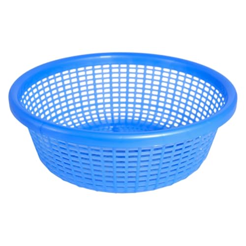 Image of Avika Small Multipurpose Round Organizer Plastic Storage Baskets| Kitchen, Bathroom, Office & Home - Durable, Stackable,Strainer Tokri For Fruits, Vegetables, Toys| Set of 1 | BLUE
