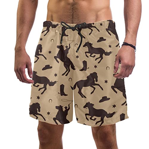 Maillots de bain pour hommes JDEZ short de plage anti-humidité motif cheval