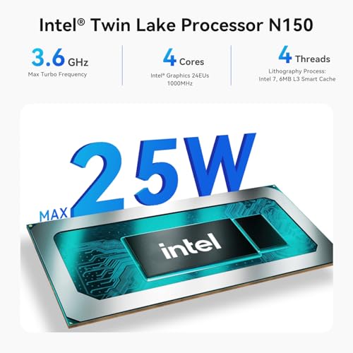 Image of Beelink EQ Mini PC, Intel Twin Lake N150(Up to 3.6GHz) 4C /4T, Computer 12GB LPDDR5 RAM 500GB SSD, Computer Dual HDMI 4K UHD Output /BT5.2 /WiFi6 /Gigabit Ethernet Family-NAS /HTPC