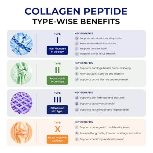 Image of Collagen Peptide Type I, II, III & X for Skin Elasticity, Hair, Nails & Joint Support with Glucosamine & Vitamin C | 10g Collagen Per Serving | Unflavored Hydrolyzed Collagen Powder | 365g