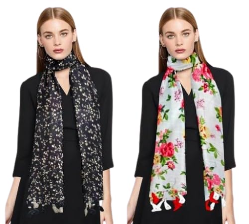 Chiffon Printed Scarfs Set For Womens Pack of 2 |SL_179-image-32