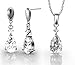 Produktbild Ohrringe und Kette set Damen silber mit Crystals from Swarovski ® - Halskette und Ohrringe Blushing Lady - Yolora