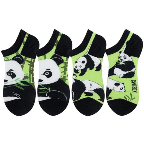 Image of 2 Pairs Funny Cartoon Animal Print Cotton Ankle Socks for Women Teens