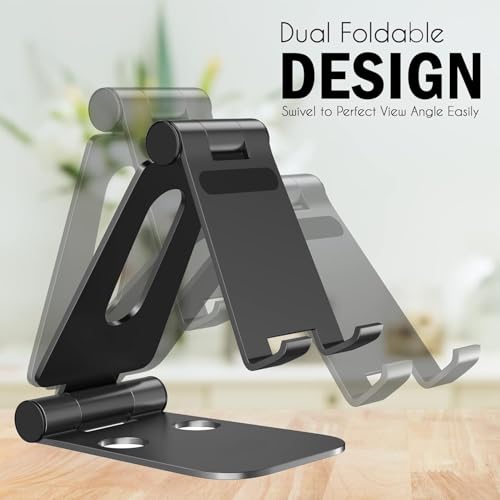 Image of APPUCOCO 360 Rotation, Foldable Design Mobile Stand with Metal Base, Multiple Height & Angle Compatible with Smartphones, Tablets