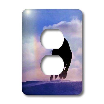 Labrador noir plaque double 2 prises decorative ultra resistante 3dRose lsp_11309_6