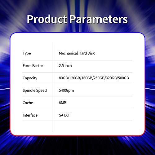 Image of Graflsoa 2.5 inch Mechanical Hard Disk SATA III Interface Laptop HDD 500GB 8MB Cache 5400rpm Speed Hard Drive for Laptop