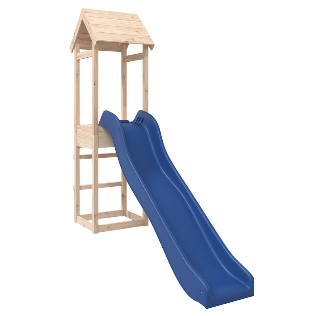 vidaXL Parque Infantil de Exterior Madera Maciza de Pino, Juego de Columpios de jardín, casa de Juegos con tobogán, Parque Infantil de Madera