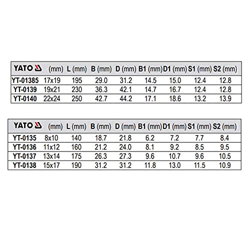 Image of Yato Flare Nut Wrench YT-0139 Tool for Home Industrial Tools Spanner Flare Nut Wrench Adjustable Wrenches 19X21 mm