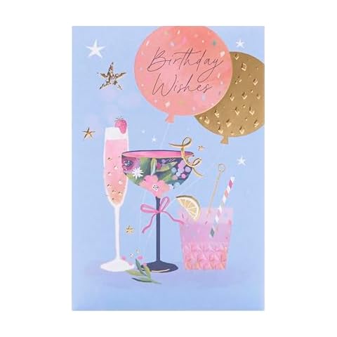 UK Greetings Floral Cocktail Birthday Card Cover