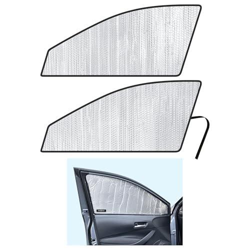 Side Window Front Seat Reflective Sunshade Custom Fit for 2020 2021 2022 2023 2024 2025 Toyota Corolla Sedan, Hybrid, SE, SE 6MT, XSE, L, LE, XLE, UV Reflector Sun Protection Accessories (Set of 2)