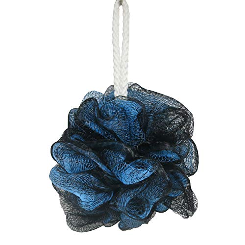 Quanchen 1 Pcs Bath Sponge Shower Rich Bubbles Loofahs Brush Body Wash Scrubber Mesh Soft Puff (Navy Blue)