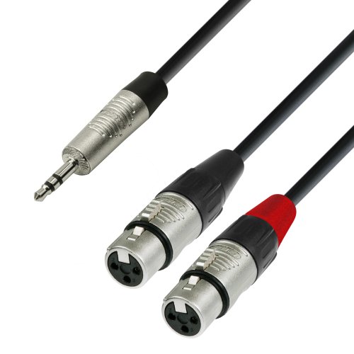 Adam Hall K4YWFF0300 - Cable XLR a mini jack (3.5 mm, estéreo, macho/hembra, 3 metros)