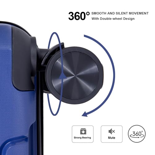 Navy Lightweight Hardshell Suitcase Set - 3-Piece PP Luggage with Wheels and Lock for Secure Travel4