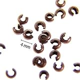 Unterart: Perlen-Einsätzen Perle Quetschperlen Sonstigem aus Metall (100 Stück von Farbe Kupfer) Dimension: 4 mm