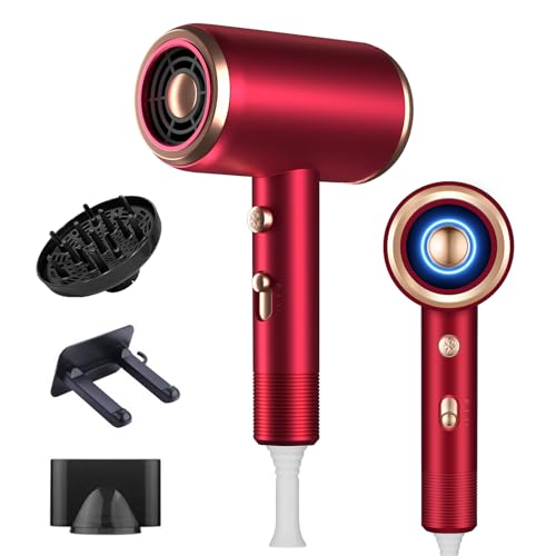 Bizcasa Secador de Pelo de Iónico 1800W,Profesional Secador de Pelo con Botón Frío/Calor,3 Ajustes de Temperatura,Salón Hair Dryer con difusor y boquilla de peinado,Súper Silencioso Bizcasa Secador de Pelo de Iónico 1800W,Profesional Secador de Pelo con Botón Frío/Calor,3 Ajustes de Temperatura,Salón Hair Dryer con difusor y boquilla de peinado,Súper Silencioso