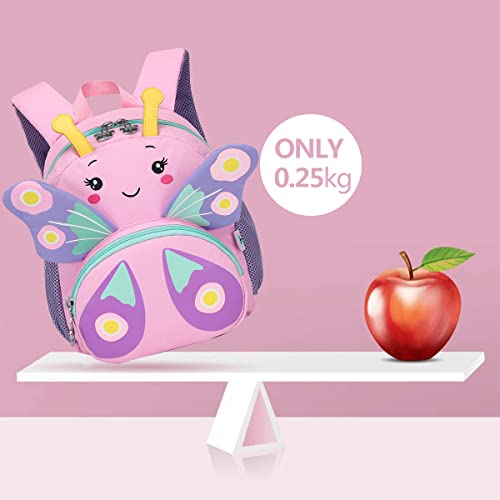 Camtop Cute Kids Toddler Backpack Girls Small 3D Cartoon School Bookbags Age 1-4 Daycare Nursary Travel Bags (Butterfly-Pink) #TOP2
