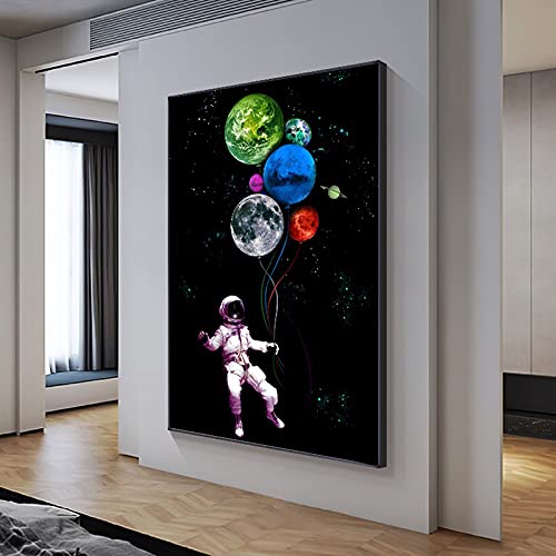 Amazon.co.jp: 宇宙飛行士の宇宙飛行機の惑星の球のキャンバス絵画