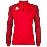 kappa trieste, felpa unisex-adulto, rosso, s