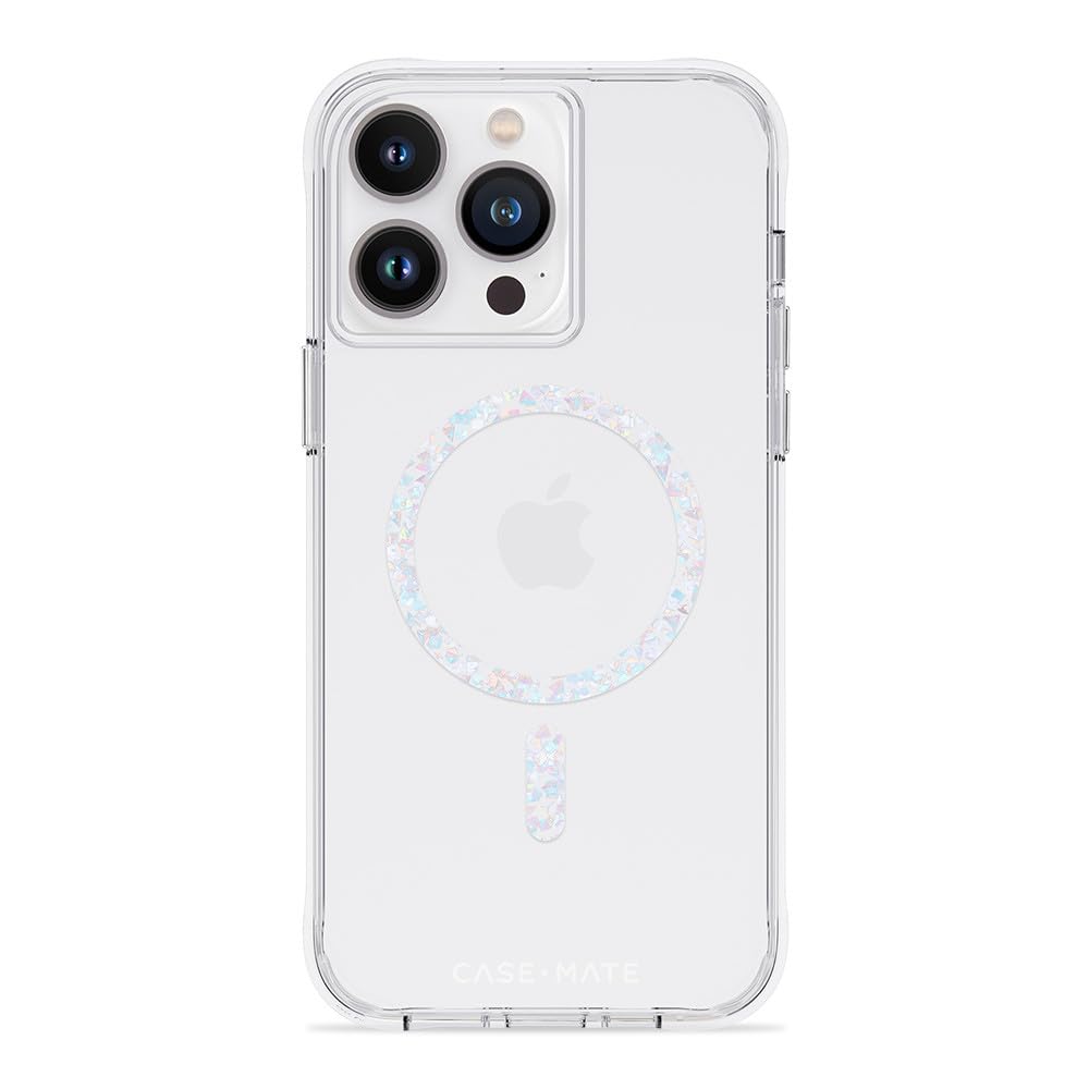 Case-Mate iPhone 14 Pro Max Case - Clear Twinkle Diamond [10FT Drop Protection] [Compatible with MagSafe] Magnetic Cover with Cute Bling Sparkle for iPhone 14 Pro Max 6.7", Anti-Yellow, Anti-Scratch