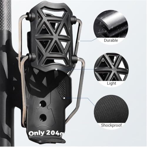 Image of Bike Cup Holder Motorcycle Bicycle Water Bottle Holder Bicycle Bumper Cup Holder 360 Rotation Fit Adaptive Cycling & Motorcycle Cup Holder with Automatic Clamping (Mysterious Black)