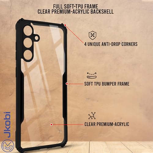 Image of Jkobi Back Case Cover for Samsung Galaxy M55 5G | F55 5G | M55s 5G (Shockproof with Polycarbonate Clear Panel | Professional Black)