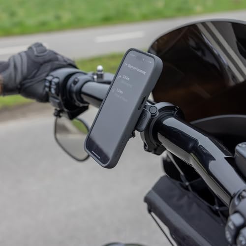 Image of Quad Lock Motorcycle Handlebar Phone Mount PRO - Large with Vibration Dampener and MAG Phone Case for iPhone 12 Mini
