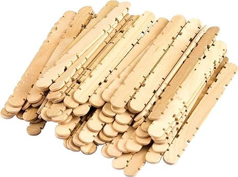 Popsicle Sticks- Colored Sawtooth Wood Craft Sticks Natural Jumbo Ice Pop Treat Sticks Bulk for DIY Craft Project, Classroom Creative Designs (Natural Wooden)-image-10