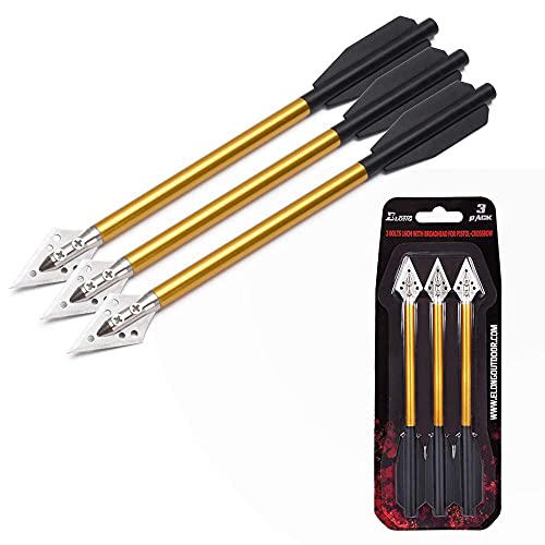 Crossbow Bolts Miniature Crossbows Arrows Gold/Red Aluminum Body with Screw Tip Broadhead