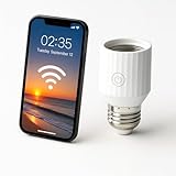 LoraTap Smart Wi-Fi Light Bulb Socket Adapter, Voice for Alexa/Google, Smart Life App Group & Timer, 60W Max, Incandescent Compatible, E26/E27