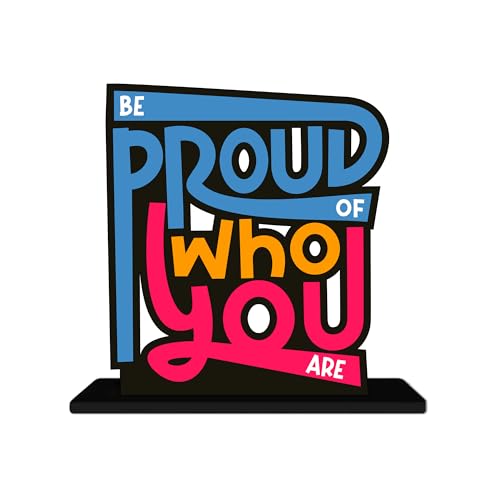 Image of Artvibes Be Proud of Who You Are Quotes Table Decor for Office Desk | Home Decoration Items | Living Room | Modern Art Wooden Showpiece Decorative Gift item (SP 1183)