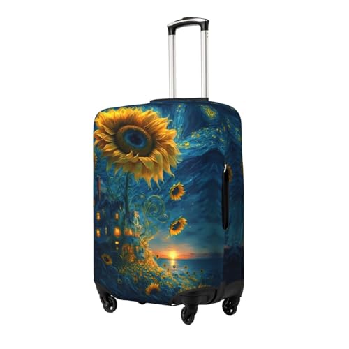 Sunflower Castle Starry Sky Luggage Cover Protector Anti-Scratch Washable Fits 18-32 Inch Luggage-Small2