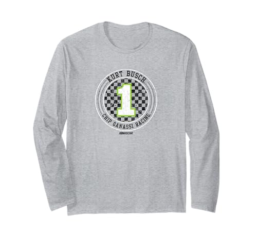 NASCAR - Kurt Busch - Checkered Circle Long Sleeve T-Shirt