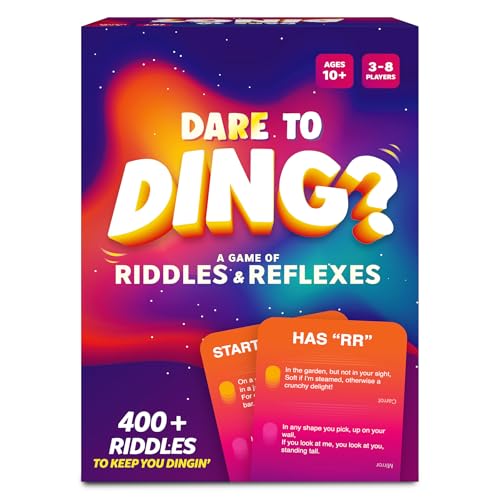 Dare to Ding – Game of Riddles & Reflexes, Guess the Riddle Game, 3 Levels | Fast-Paced Card Game, 450+ Riddle