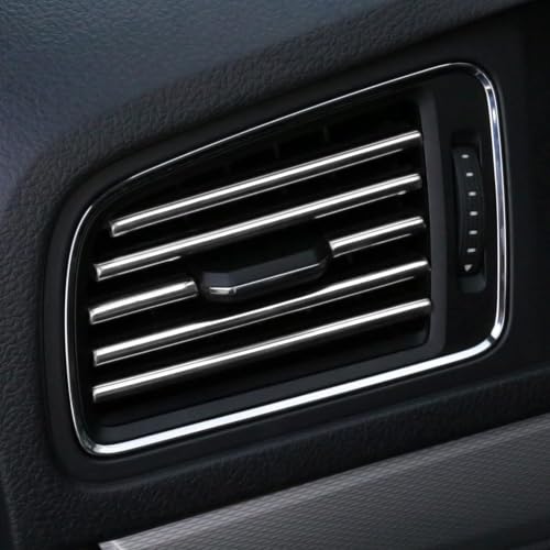 Image of Car Auto Air Conditioner Vent Outlet Trim Strip, DIY Decoration Chrome PVC Car Interior Moulding Trim Strip Line for All Straight Air Vent Outlet(20 Pieces Silver)