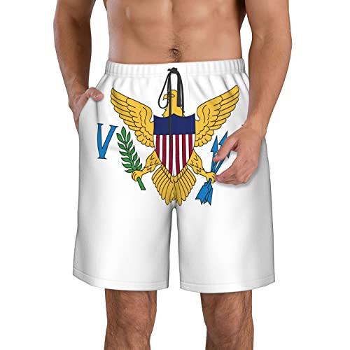 Flag of United States Virgin Islands Men'S Beach Shorts Board Trunks Classic Bathing Suits Quick Dry Boxer Briefs
