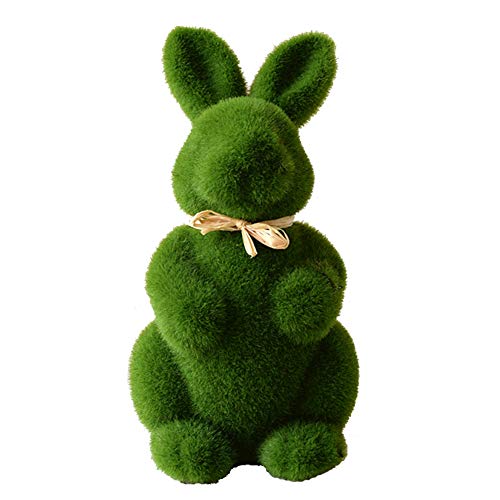 JAWSEU Coniglietto di Muschio Artificiale, Coniglietto Pasquale Figura Decorazione Coniglio Pasquale Bunny Coniglio Animale Ornamenti per Giardino Cortile 22CM