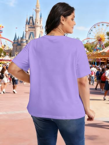 Image of NANYUAYA Plus Size Magic Shirts for Women Castle Kingdom Graphic Magical T Shirt Cute Holiday Princess Tee Vacation Tops