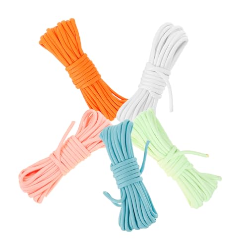 GAROZATION Camping Tent Ropes 5 Pack 5m Length 4mm Diameter Reflective Windproof Canopy Ropes for Outdoor Use