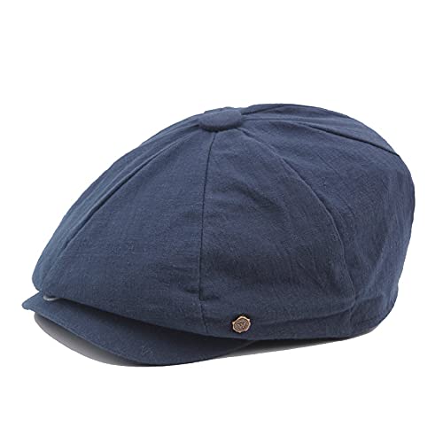 Newsboy Casquillo Plano Unisex Gorras Baker Boy Hat, 8 Panel Peaky Sombreros Boina Ajustable Gatsby Hat Ivy Irish Flat Cap Newsboy Hat para Hombre Mujer (Azul Marino)