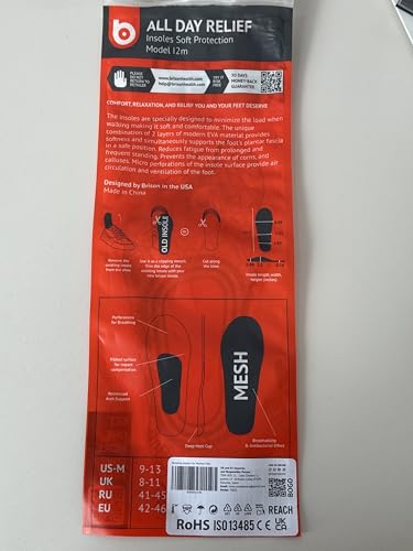 Running Insoles for Women Men - Sport Shoes Orthotic Cushion Inserts for Run Cycling Long Walk, Multicolor, Men 10-13,Women 11.5-14.5 - Image 7