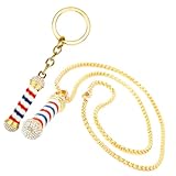 POPETPOP Colgante Llavero Decorativo para Peluqueros con Cadena Dorada y Diamantes Collar Ligero y Resistente para Llaves Mochilas Bolsos y Maletas Accesorio Elegante y Portátil