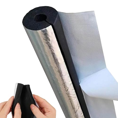ZGHGEUO Frostschutz-Isolierrohr Isolierstärke, Schaumstoff Schlauch Rohrisolierung, (ID) 60mm x (T) 10mm x (L) 0.9m Selbstklebendes...