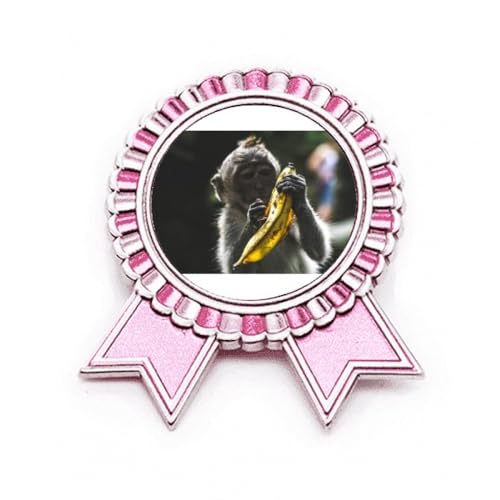 Broche singe rose M en métal pour sublimer un manteau d'hiver