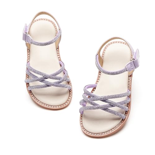 Image of PHIRAMIN Toddler Flower Girl Sandals - Girl Dress Shoes Toddler Little Kid Wedding Party