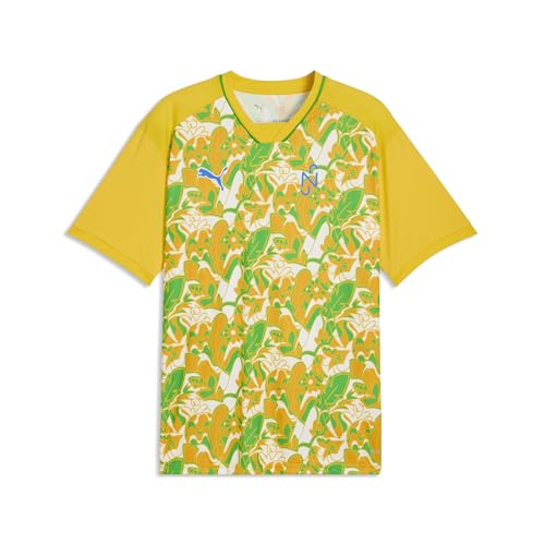 PUMA Mens Neymar Jr Passion Jersey White-Pel Yellow- Green- Team Royal SS26 Medium Neymar Jr Brazil Passion Jersey