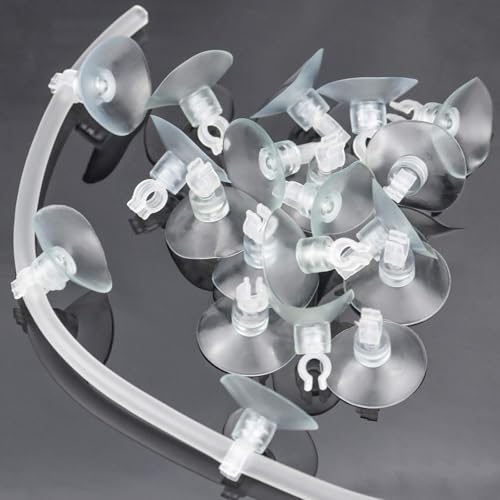30 Stück Aquarium Saugnapf Clips, Suctionaquarium Saugnäpfe, für 5mm*25 Airline Luftverkehrslinie Schlauchhalter für Fish Tank Schläuche Löschen Halter Clips Schellen