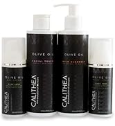 Calithea Radiant Skin Set: Olive Oil Milk Cleanser, Toner, Day Cream &amp; Night Cream - Hydrating &amp; ...