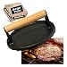 Evelots Bacon Press-Cast Iron-Heavy Duty-Wood Handle-Hamburger/Grilled Sandwich
