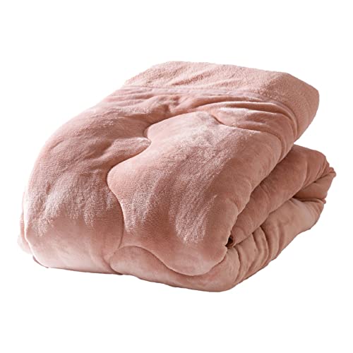 アイリスプラザ 掛け布団 毛布 3層構造 丸洗い可能 シープボア シングル スモーキーピンク
